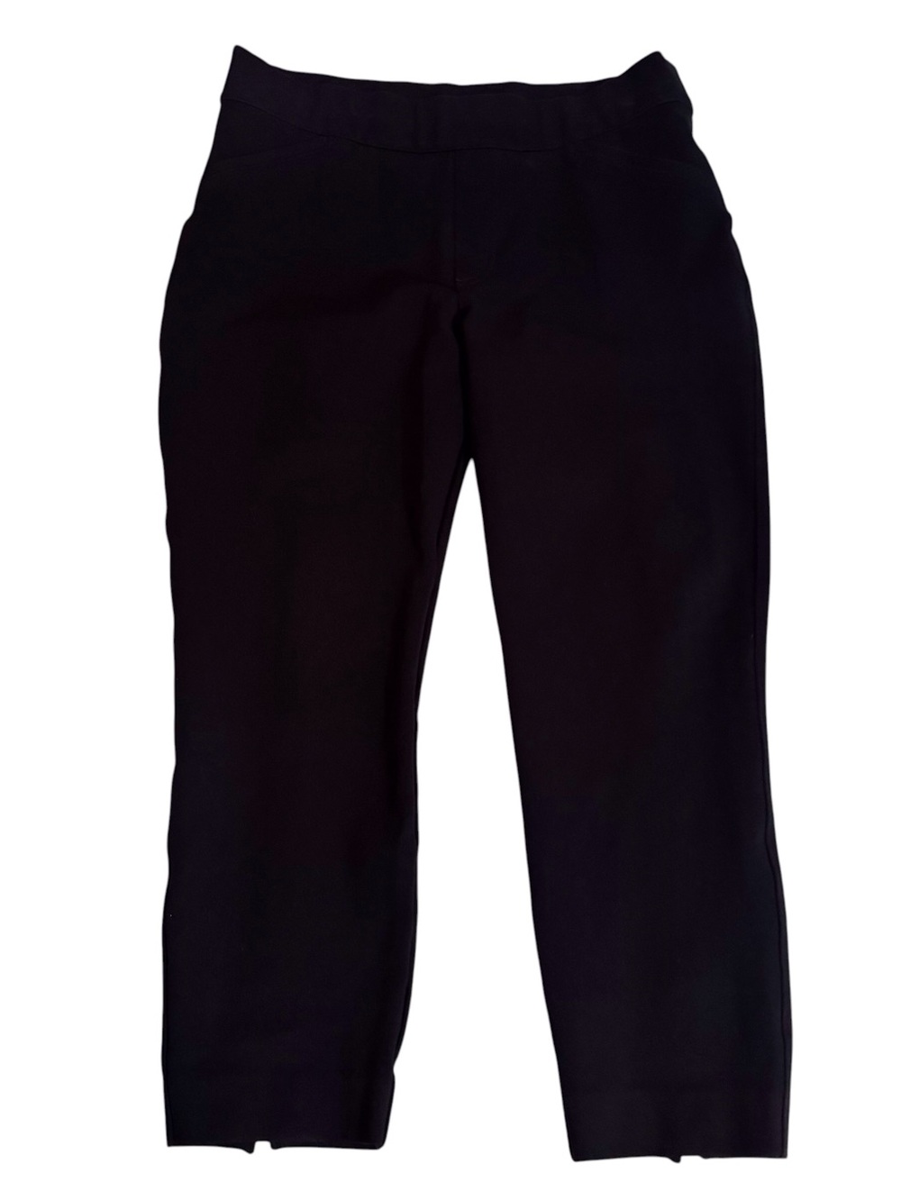 Spanx Size Large Black Pull On Stretch Career Pants Cropped Ankle Business